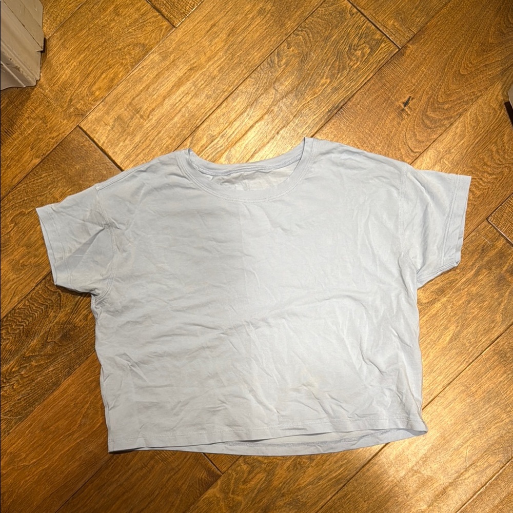 Sky Blue Casual Lululemon Cropped Tee